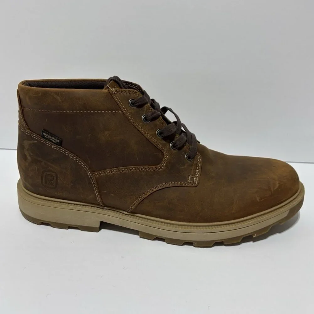 Rockport Men’s Seamus Brown Leather Waterproof Boots, Size 11.5 M